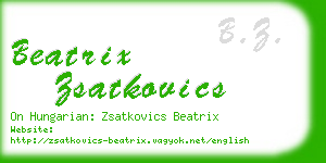 beatrix zsatkovics business card